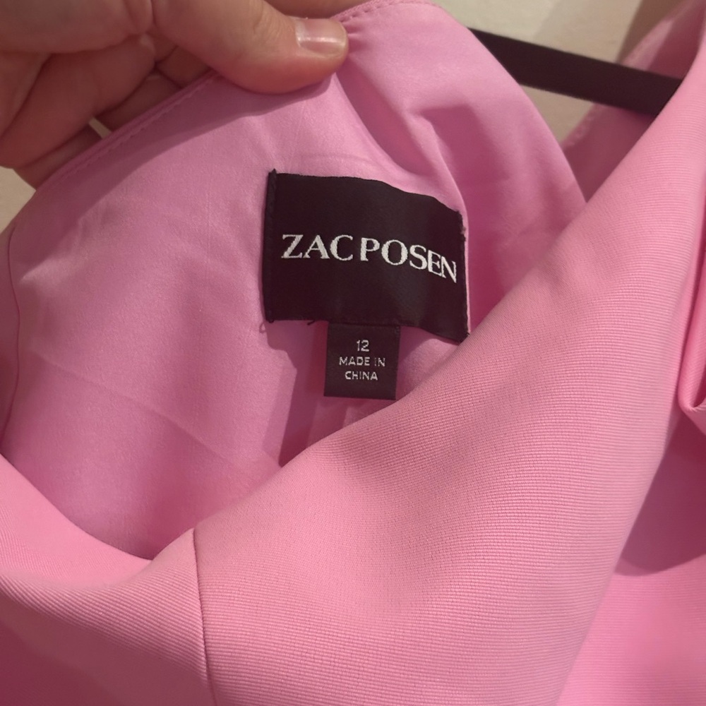 Wicked x Zac Posen Bow One-Shoulder Minidress in Blossom Pink Size 12 - Picture 11 of 14